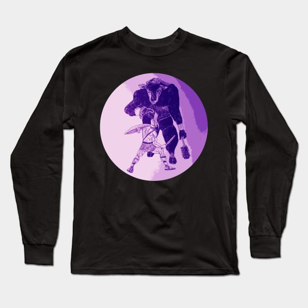 Minotaur Purple Long Sleeve T-Shirt by Zachfan1212